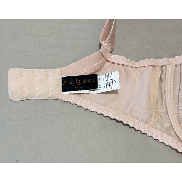 Louisa Bracq Paris Women's Underwire Blush Pink Lace Bra Size 32 H - Picture 6 of 7